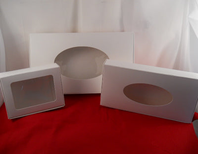 Boîte à chocolat, 1/2 lb Blanche avec fenêtre