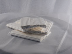 Bâtons en carton Blanc 4 1/2", qté 50