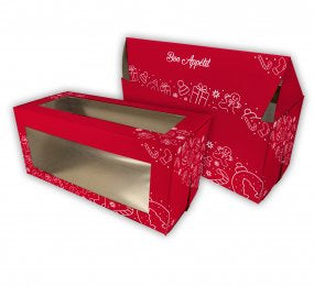 Boite à bûche 6" x 6" x 12" Couleurs avec fenêtre.**ATTENTION ** ramassage en magasin seulement