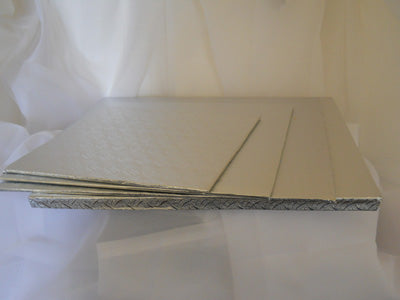 Plateau de carton carré 8" x 8" x 1/2" argent