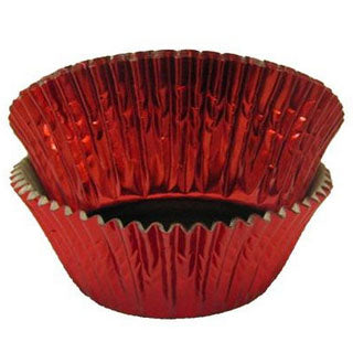 Caissette métallique pour cup cake, Rouge - régulière