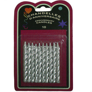 Chandelle argent torsadées 2 1/4 po.