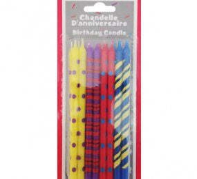 Chandelle - 4 3/4" - Pois et Ligne Multicouleurs