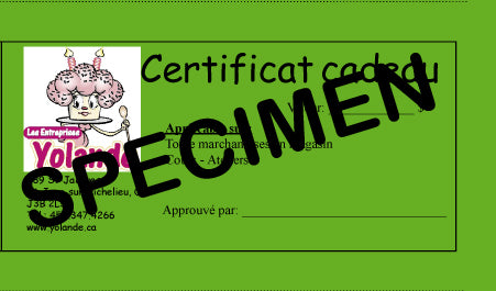 Certificat cadeau