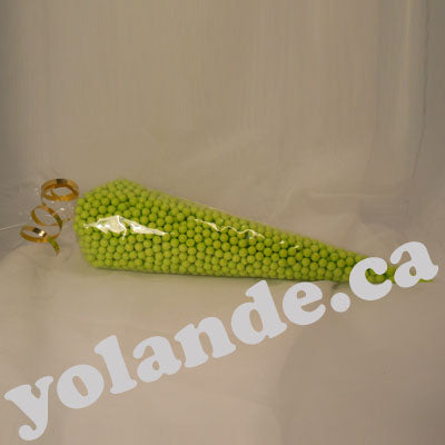 Sac cello clair, en forme de cône, grand, pqt 10