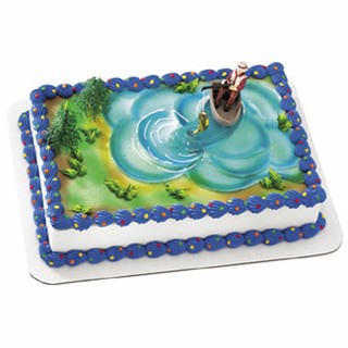 Pêcheur dans une chaloupe avec 2 sapins (DP16334)