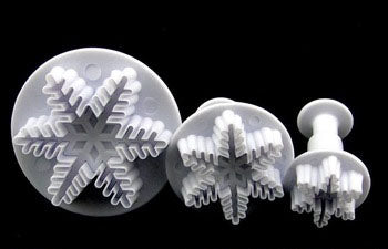 Emporte pièce avec bouton poussoir Flocon (qté 3) (Kine)