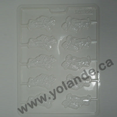 Moule à chocolat Lapin avec panier remplis de cocos - 6,5cm - Suçon (EA-938)