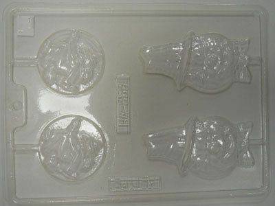 Citrouille - Sorcière sur bâton - Suçon - Halloween (HA-353)