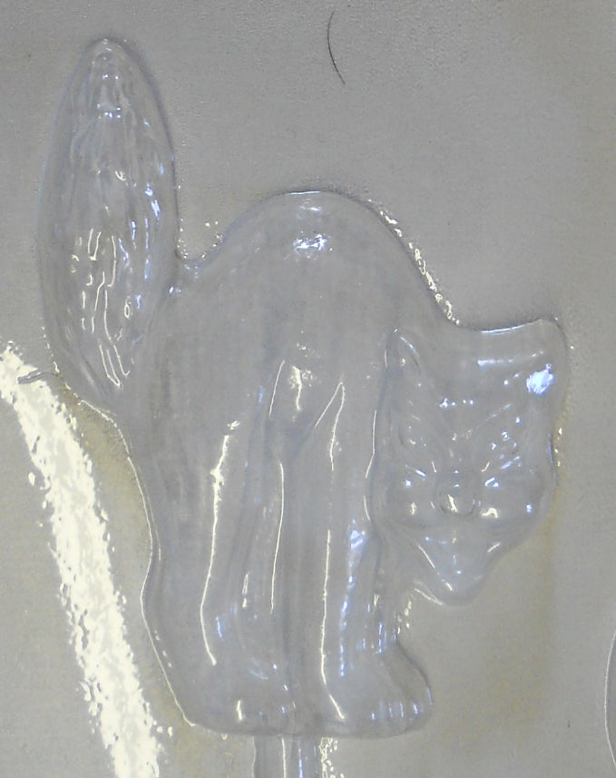 Chat - Fantôme 3 1/4" sur bâton - Suçon - Halloween (HA-355)