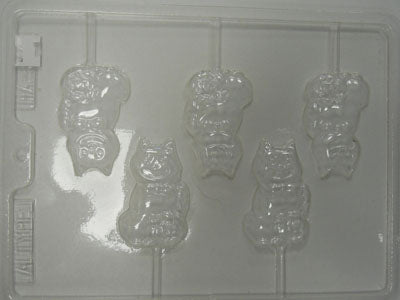 Chat - Citrouille sur bâton - Suçon - Halloween (HA-390)