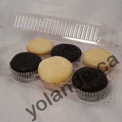 Contenant pour 6 muffins, en plastique clair ou petits gâteaux