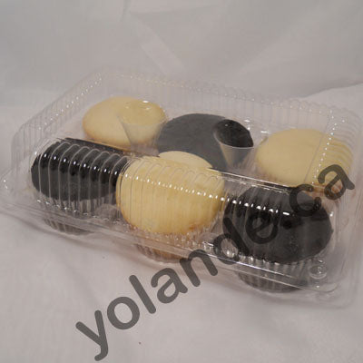 Contenant pour 6 muffins, en plastique clair ou petits gâteaux