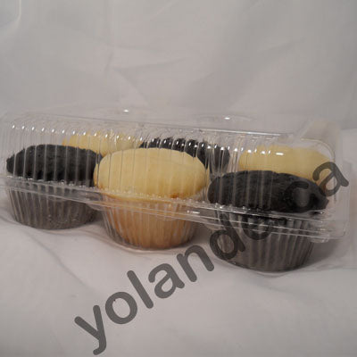Contenant pour 6 muffins, en plastique clair ou petits gâteaux