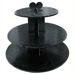 Présentoir à petits gâteau - muffins - 3 étages - 14" x 13" - Noire -**ATTENTION ** ramassage en magasin seulement