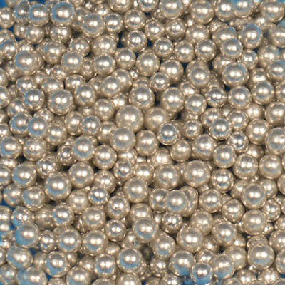 Perle en sucre - Argent - 4mm - comestible