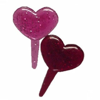 Pic cœur rouge - rose - ST-VALENTIN - 6 par paquet