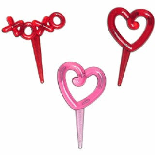 Pic Cœur et XOXO - rouge - rose - ST-VALENTIN-8 par paquet