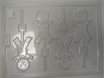 Moule à chocolat Halloween - Citrouille épouvantail sur bâton - Suçon (S-H52)