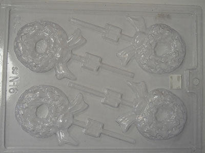 Moule à chocolat Noël - Couronne sur bâton - Suçon (S-N16)