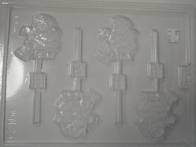 Moule à chocolat Noël - Père Noël sur bâton - Suçon (S-N23)