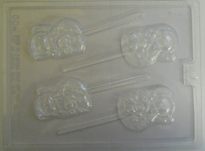 Moule à chocolat Noël - Bonhomme de neige sur bâton - Suçon (S-N42)