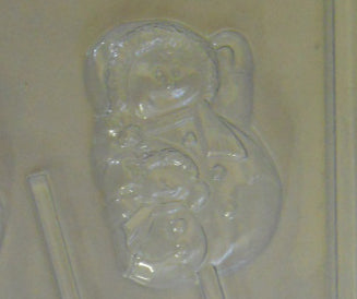 Moule à chocolat Noël - Bonhomme de neige sur bâton - Suçon (S-N42)