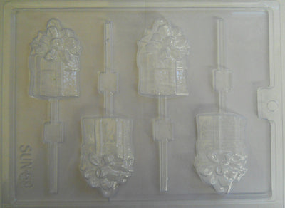 Moule à chocolat Noël - Cadeau sur bâton - Suçon (S-N59)