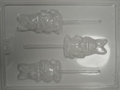 Moule à chocolat de Pâques - Lapin sur bâton - Suçon (S-P117)