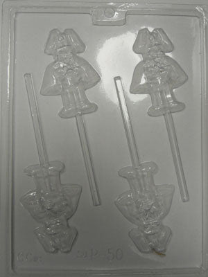 Moule à chocolat de Pâques - Lapin magicien sur bâton - Suçon (S-P50)