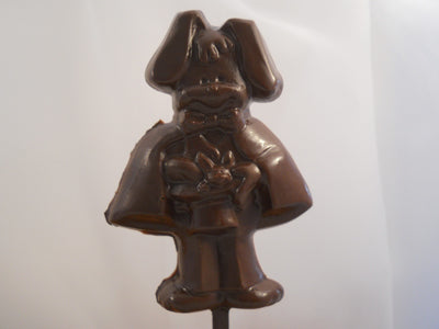 Moule à chocolat de Pâques - Lapin magicien sur bâton - Suçon (S-P50)