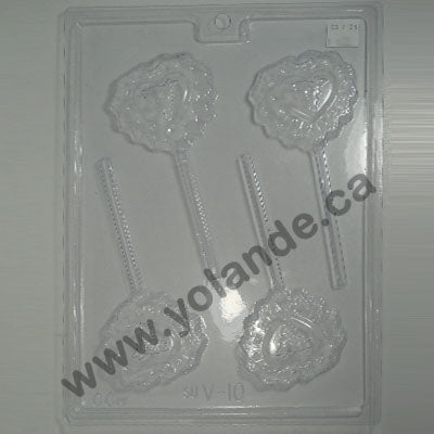 Moule à chocolat St-Valentin - Coeur - Suçon (S-V10)