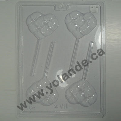 Moule à chocolat St-Valentin - Coeur matelassé - Suçon (S-V111)