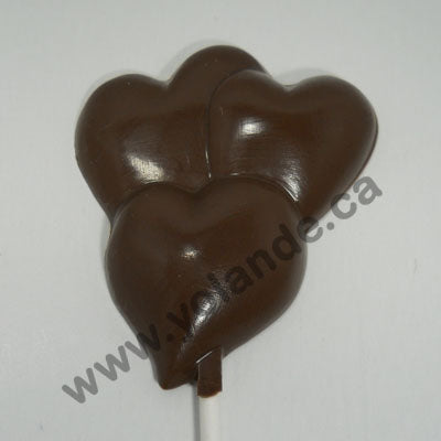 Moule à chocolat St-Valentin - Coeur triple - Suçon (S-V113)