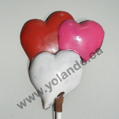Moule à chocolat St-Valentin - Coeur triple - Suçon (S-V113)