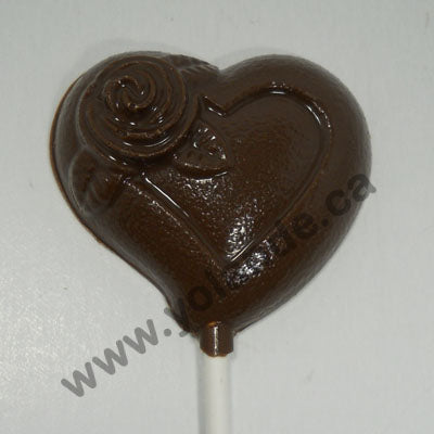 Moule à chocolat St-Valentin - Coeur avec une rose - Suçon (S-V117)