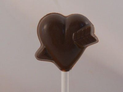 Moule à chocolat St-Valentin - Coeur avec flèche sur bâton - Suçon (S-V68)