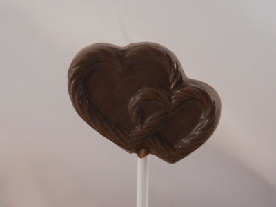 Moule à chocolat St-Valentin - Coeur double sur bâton - Suçon (S-V71)