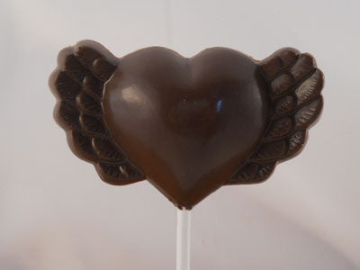 Moule à chocolat St-Valentin - Coeur avec des ailes sur bâton - Suçon (S-V86)