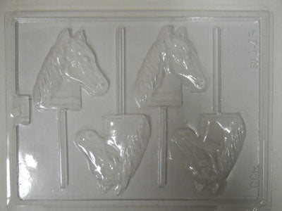 Moule à chocolat - Tête de cheval sur bâton - Suçon - Animal (S-A45)