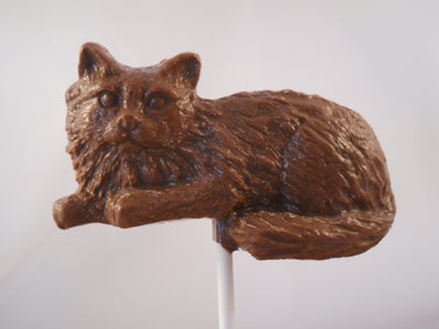 Moule à chocolat - Chat couché sur bâton - Suçon - Animal (S-A65)