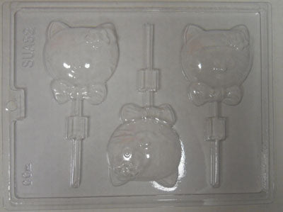 Moule à chocolat - Hello Kitty sur bâton - Suçon - Animal (S-A82)