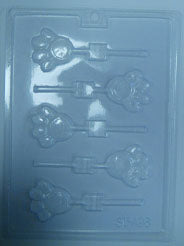 Moule à chocolat Animal - Patte - Empreinte sur bâton - Suçon (S-A98)