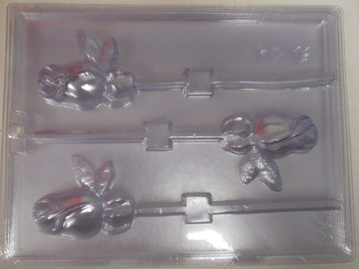 Moule à chocolat - Rose sur bâton - Suçon - Fleur (S-F24)