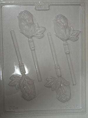 Moule à chocolat - Rose sur bâton - Suçon - Fleur (S-F03)