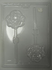 Moule à chocolat - Rose sur bâton - Suçon - Fleur (S-F36)