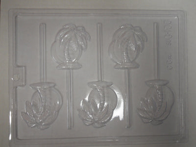 Moule à chocolat - Palmier sur bâton - Suçon - Été (S-G100)