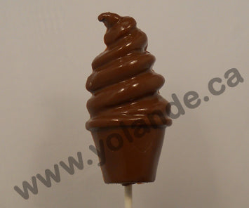 Moule à chocolat - Cornet de crème glacée sur bâton - Suçon (S-G18)
