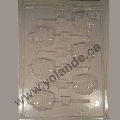 Moule à chocolat - Cupcake sur bâton - Suçon (S-G19)