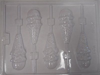 Moule à chocolat - Cornet de crème glacée sur bâton - Suçon - Alimentaire (S-G41)